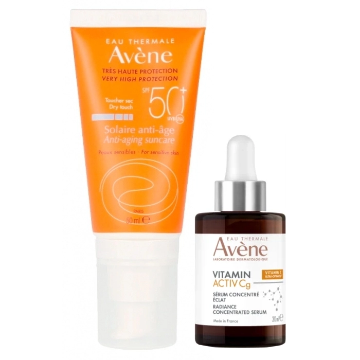 Set Solaire Anti-Âge SPF50+ 50ml + Vitaminc Activ Cg Serum 10ml