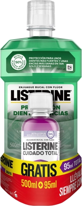 Enjuague Bucal Protección Dientes y Encías 500ml + Enjuague Bucal Encías 95ml Enjuague Bucal Protección Dientes y Encías 500ml + Enjuague Bucal Encías 95ml