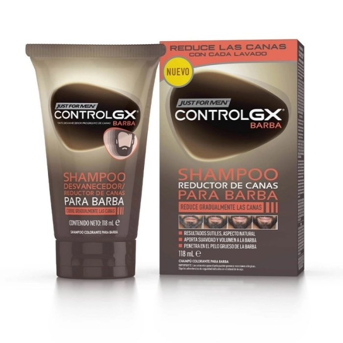 Just for men control gx reductor de canas champú para barba 1 tubo 118 ml