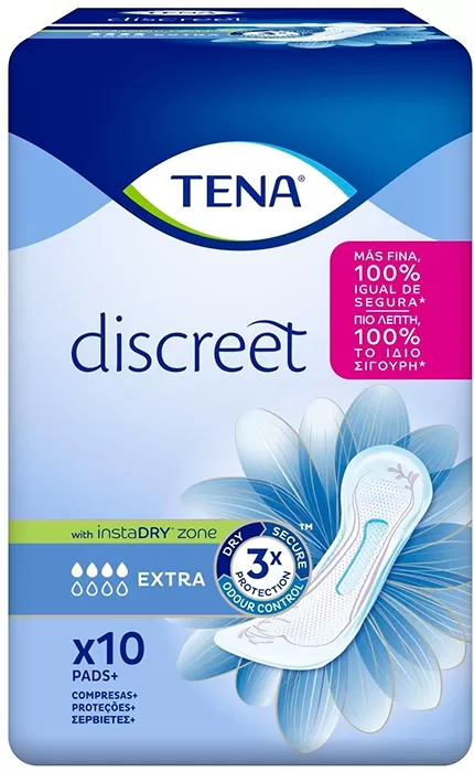TENA Discreet Extra Plus - Compresas Diarias para la Incontinencia Femenina  - Absorción Alta para Pérdidas de Orina - Hasta 12 Horas de Sequedad -  Paquete Mensual de 96 Unidades : : Salud y cuidado personal