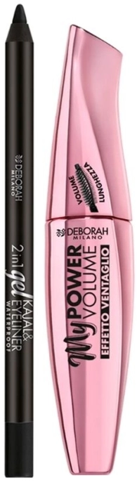 Set My Power Volume Mascara 14ml + 2in1 Gel Kajal & Eyeliner 01 Set My Power Volume Mascara 14ml + 2in1 Gel Kajal & Eyeliner 01