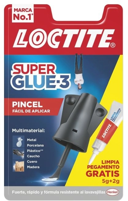 Loctite Super Glue-3 5g Pincel + Limpia pegamento 2g