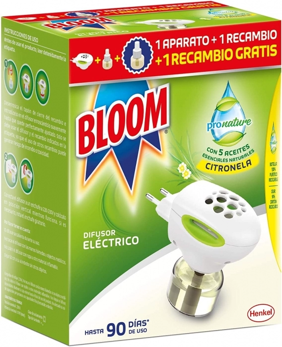 Difusor Eléctrico 1 Aparato + 2 Recambios Citronela Difusor Eléctrico 1 Aparato + 2 Recambios Citronela