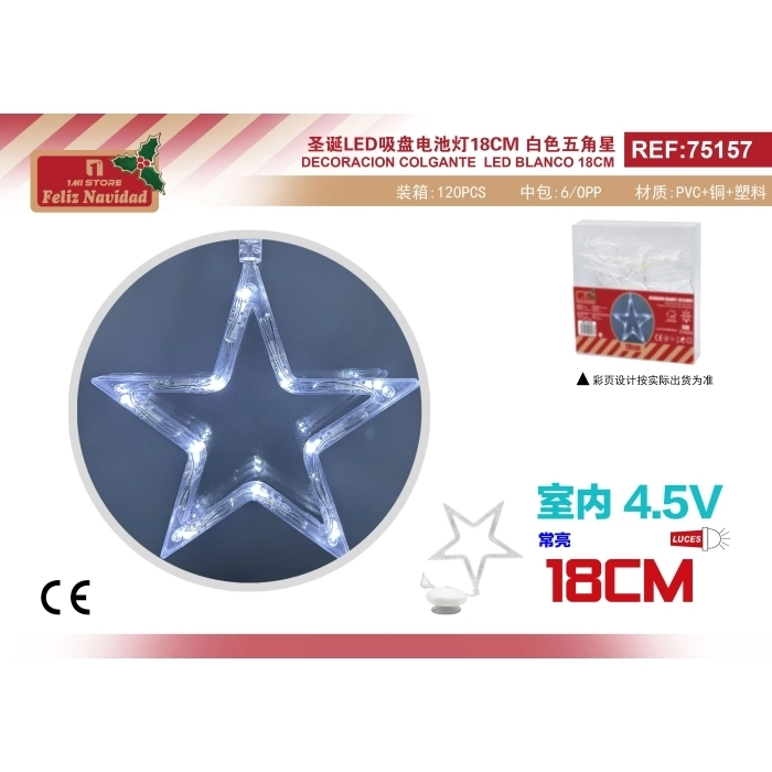 DECORACION COLGANTE LED BLANCO 18CM COLOR BLANCO DECORACION COLGANTE LED BLANCO 18CM COLOR BLANCO