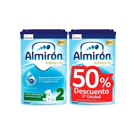 Almiron advance 2 800 g 2 u pronutra polvo pack ahorro 50% Almiron advance 2 800 g 2 u pronutra polvo pack ahorro 50%