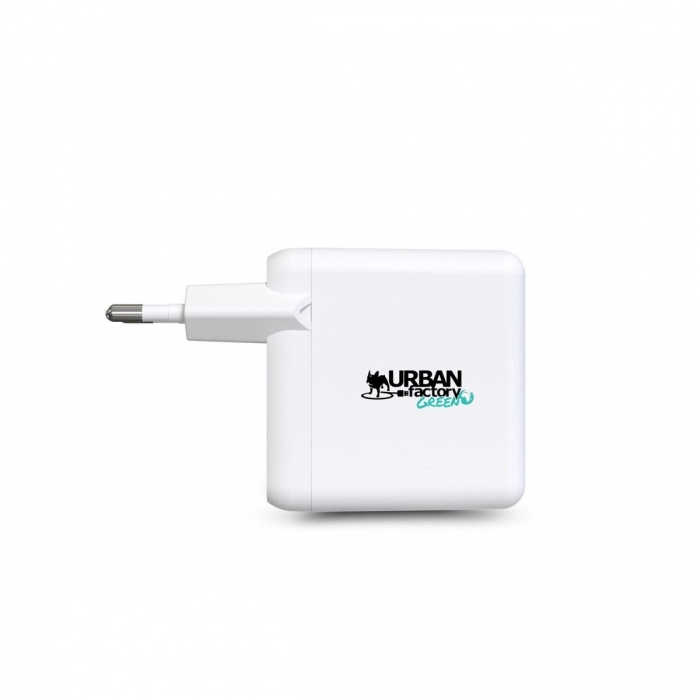 Cargador de Pared + Cable USB C Urban Factory GSC65UF Blanco