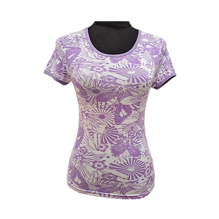 Camiseta Manga Corta Estampada Lila Camiseta Manga Corta Estampada Lila