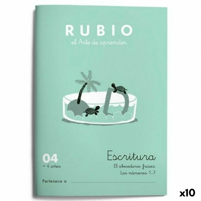 Cuaderno de escritura y caligrafía Rubio Nº04 A5 Español 20 Hojas (10 Unidades)