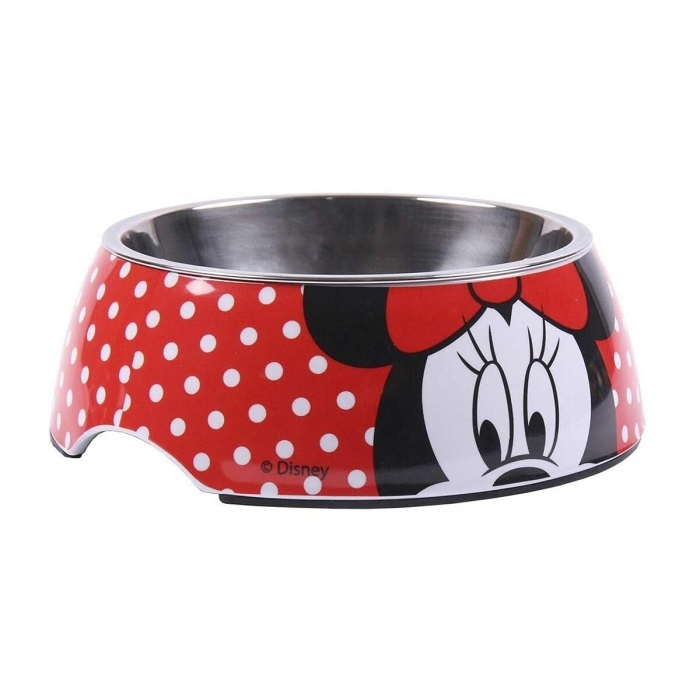 Comedero para Perro Minnie Mouse Melamina 410 ml Metal Multicolor