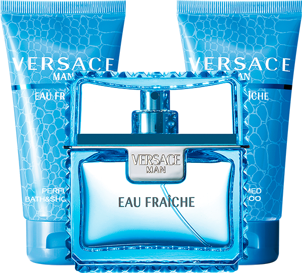 Set Versace Man Eau Fraiche Edt 50ml Shower Gel 50ml Perfumed Shampoo