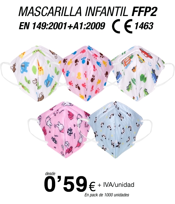 Mascarillas para Niños/as FFP2 de Colores Mascarillas para Niños/as FFP2 de Colores