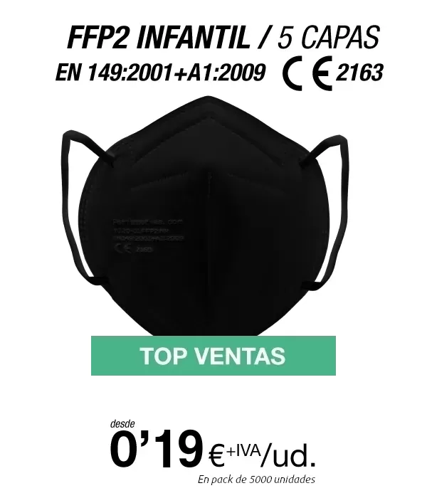 Mascarilla para Niños/as FFP2 Negra Mascarilla para Niños/as FFP2 Negra