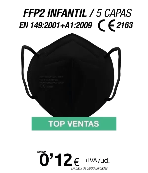 Mascarilla para Niños/as FFP2 Negra Mascarilla para Niños/as FFP2 Negra