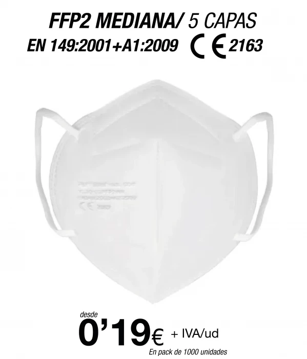 FFP2 Blanca Talla Mediana (Especial para Adolecentes / Adultos con rasgos finos) FFP2 Blanca Talla Mediana (Especial para Adolecentes / Adultos con rasgos finos)