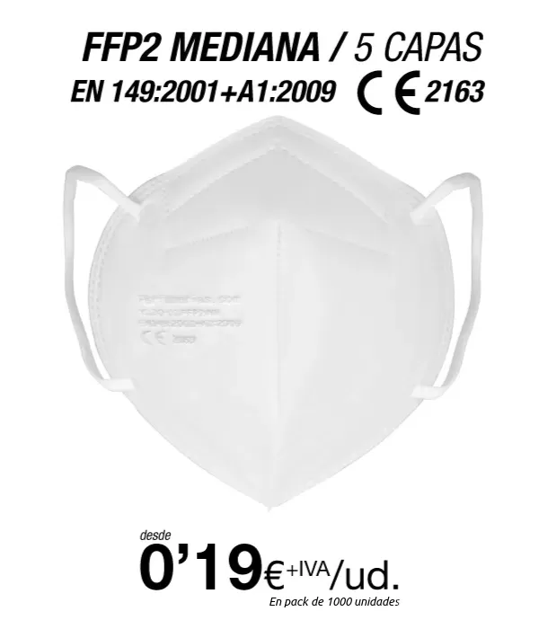 FFP2 Blanca Talla Mediana (Especial para Adolecentes / Adultos con rasgos finos) FFP2 Blanca Talla Mediana (Especial para Adolecentes / Adultos con rasgos finos)