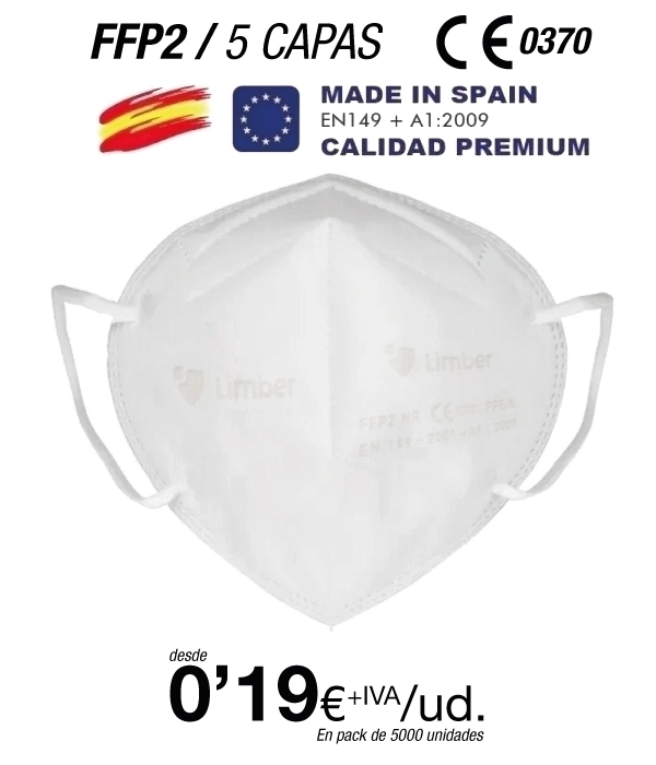 Mascarillas FFP2 Made in Spain Calidad Premium con certificado 0370-5793-PPE/C2 Mascarillas FFP2 Made in Spain Calidad Premium con certificado 0370-5793-PPE/C2