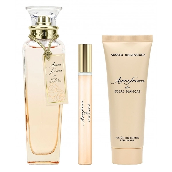 Set Agua Fresca de Rosas Blancas 120ml + 10ml + Body Lotion 75ml Set Agua Fresca de Rosas Blancas 120ml + 10ml + Body Lotion 75ml
