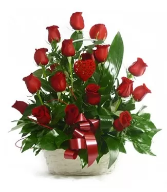 Cesta 18 Rosas Rojas Cesta 18 Rosas Rojas