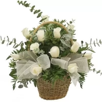 Cesta 18 Rosas Blancas Cesta 18 Rosas Blancas