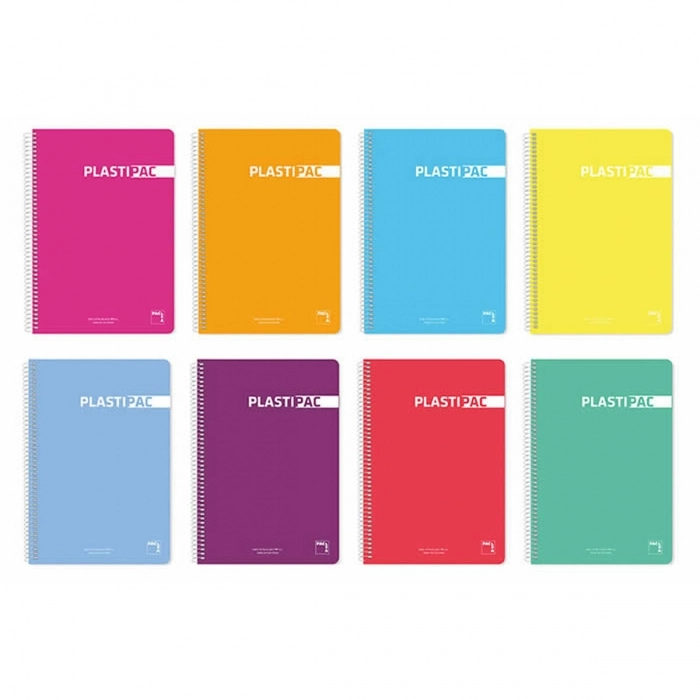 Cuaderno Pacsa Plastipac Multicolor 80 Hojas Cuarto (5 Unidades)