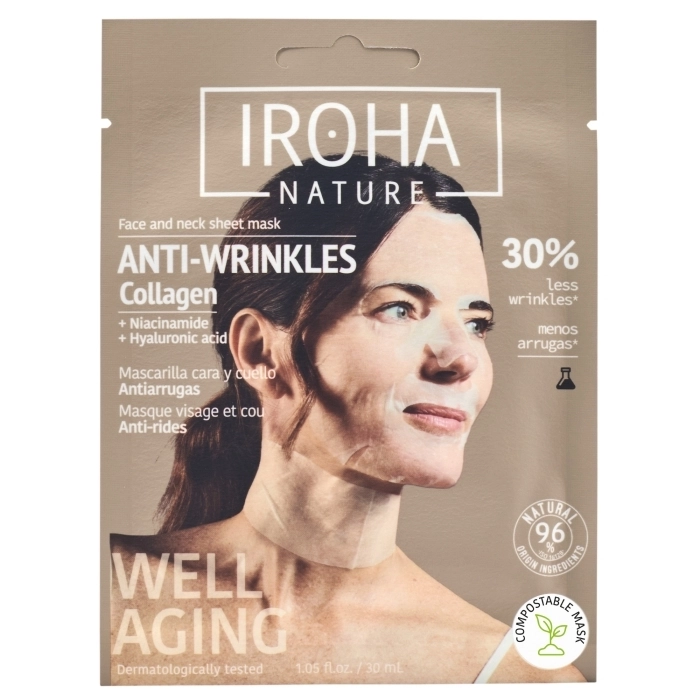 Mascarilla Cara y Cuello Biodegradable Colágeno + Ácido Hialurónico Antiarrugas Mascarilla Cara y Cuello Biodegradable Colágeno + Ácido Hialurónico Antiarrugas