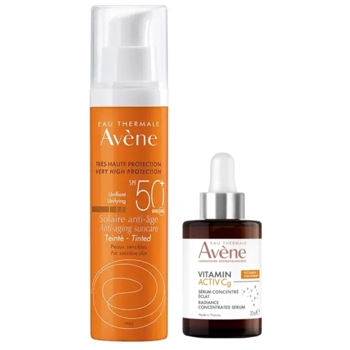 Set Solaire Anti-Âge SPF50+ Color 50ml + Vitaminc Activ Cg Serum 10ml