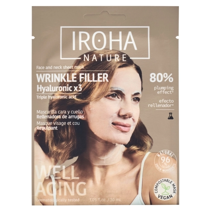 Mascarilla Cara y Cuello Rellenadora de Arrugas con Triple Ácido Hialurónico Mascarilla Cara y Cuello Rellenadora de Arrugas con Triple Ácido Hialurónico