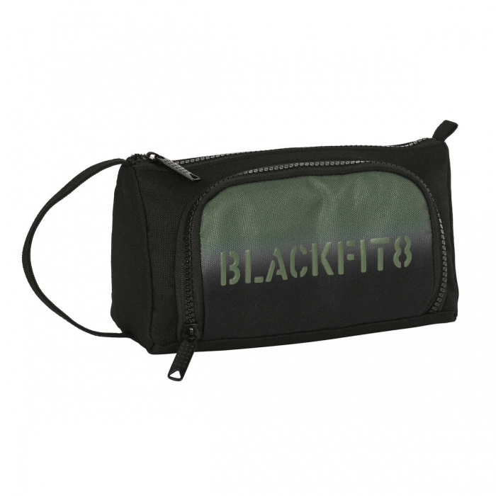 Estuche Escolar con Accesorios BlackFit8 Gradient Negro Verde militar (32 Piezas
