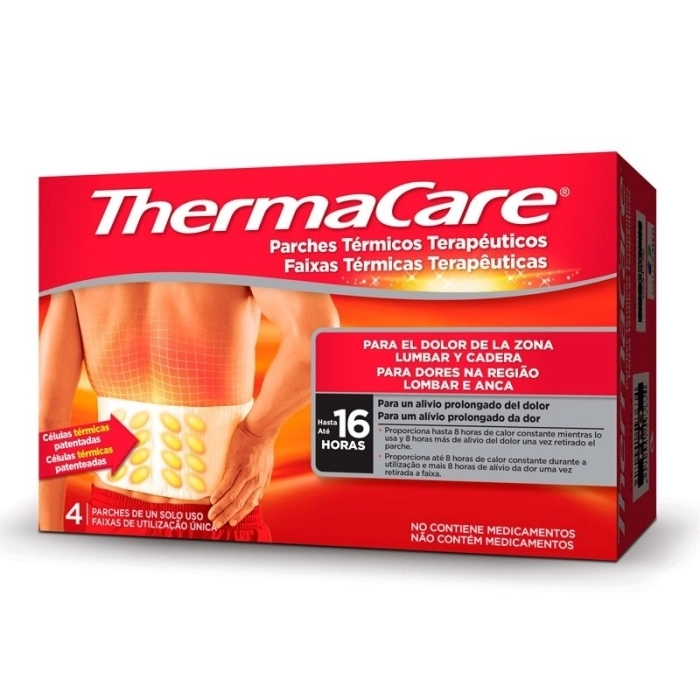 Thermacare parche térmico zona lumbar cadera 4 parches