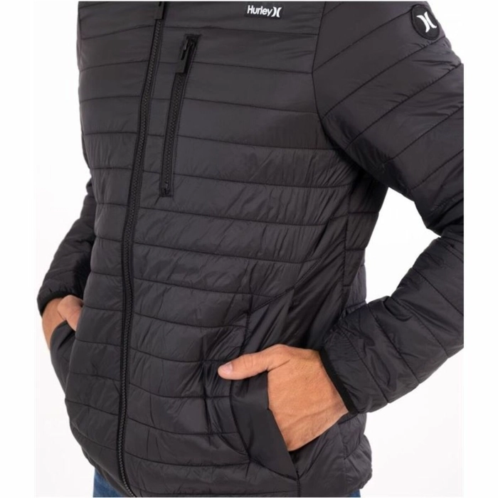Chaqueta Hurley Balsam Quilted Packable negro Hombre