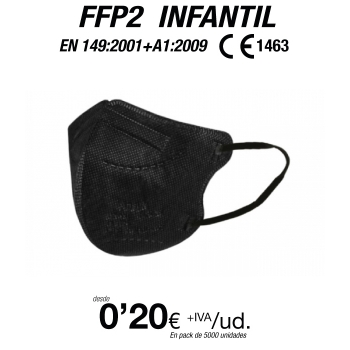 Mascarilla para Niños/as FFP2 Negra Mascarilla para Niños/as FFP2 Negra