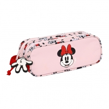 Portatodo Doble Minnie Mouse Me time Rosa (21 x 8 x 6 cm)