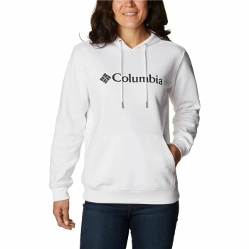 Sudadera con Capucha Mujer Columbia Logo Blanco