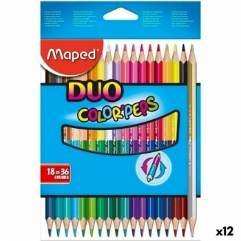 Lápices de colores Maped Duo Color' Peps	 Multicolor 18 Piezas Doble punta (12 U