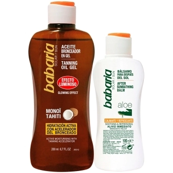 Aceite Bronceador en gel efecto Luminoso + AfterSun Aloe