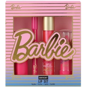 Set Barbie Lip Gloss + Lip Liner + Lipstick + Lip Balm