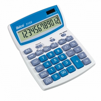 Calculadora Ibico    Azul Blanco 12 Dígitos