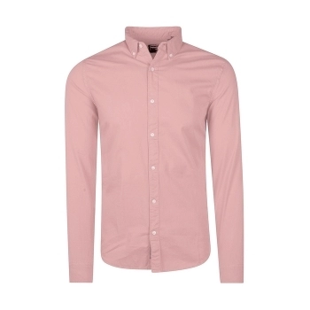 Camisa Sarga Clásica Rosa Claro