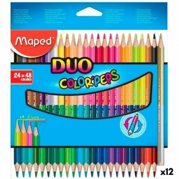 Lápices de colores Maped Duo Color' Peps	 Multicolor 24 Piezas Doble punta (12 U