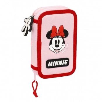 Estuche Escolar con Accesorios Minnie Mouse Me time Rosa (12.5 x 19.5 x 4 cm) (2