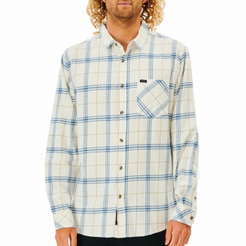 Camisa de Manga Larga Hombre Rip Curl Checked in Flannel Franela Blanco Camisa de Manga Larga Hombre Rip Curl Checked in Flannel Franela Blanco