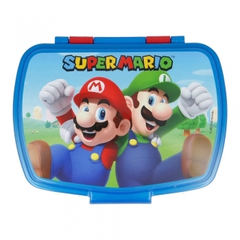 Fiambrera para Sandwich Super Mario Plástico Rojo Azul (17 x 5.6 x 13.3 cm)