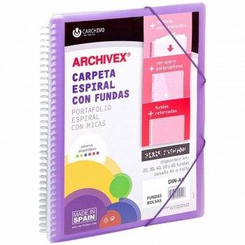 Carpeta Clasificadora Carchivo Archivex-Star Violeta A4 Espiral