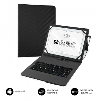 Funda para Tablet y Teclado Subblim SUBKT1USB001 Negro 10,1