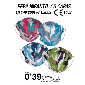 Mascarillas para Niños/as FFP2 de Camuflaje Mascarillas para Niños/as FFP2 de Camuflaje