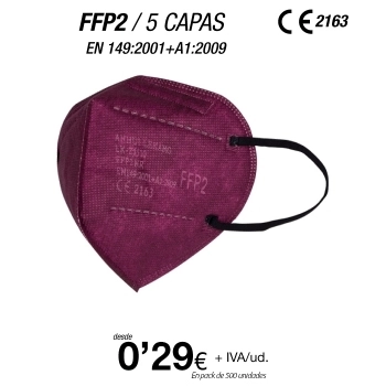 Mascarillas FFP2 Granate, con certificación europea Mascarillas FFP2 Granate, con certificación europea