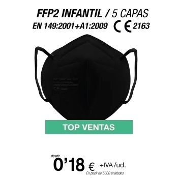 Mascarilla para Niños/as FFP2 Negra Mascarilla para Niños/as FFP2 Negra