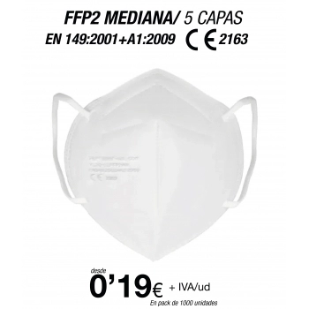 FFP2 Blanca Talla Mediana (Especial para Adolecentes / Adultos con rasgos finos) FFP2 Blanca Talla Mediana (Especial para Adolecentes / Adultos con rasgos finos)