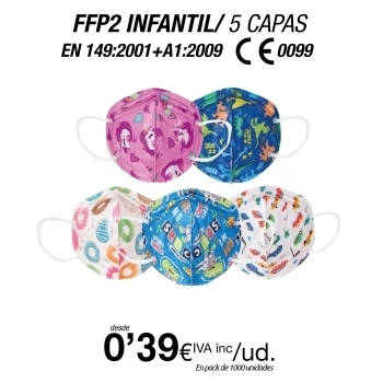 Mascarillas para Niños/as FFP2 Surtido Infantil Mascarillas para Niños/as FFP2 Surtido Infantil