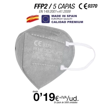 Mascarillas FFP2 Gris Made in Spain Calidad Premium con certificado Mascarillas FFP2 Gris Made in Spain Calidad Premium con certificado